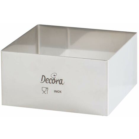 Decora Quadrato, Acciaio Inox, Argento, 18 x 18 x 4.5 cm