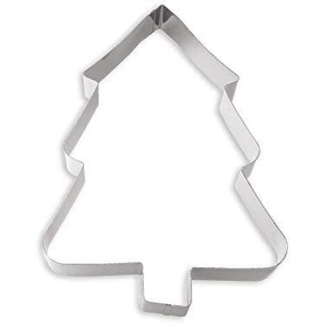Decora Sagoma Abete di Natale, Acciaio Inossidabile, Argento, 28cm
