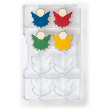 DECORA STAMPO ANGIOLETTI ANGELI DI CIOCCOLATA DOLCI 8 CAVITÀ POLICARBONATO