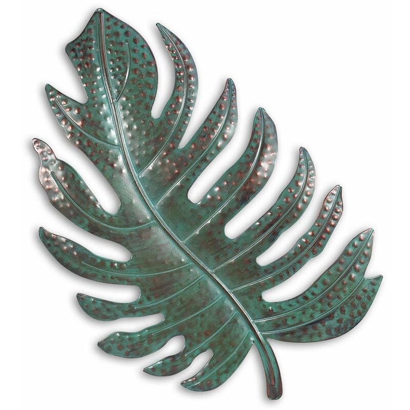 

Tooarts - Decoracion de la pared de la hoja, escultura del arte de la pared del metal de la hoja, decoracion casera rustica de la vendimia,Verde