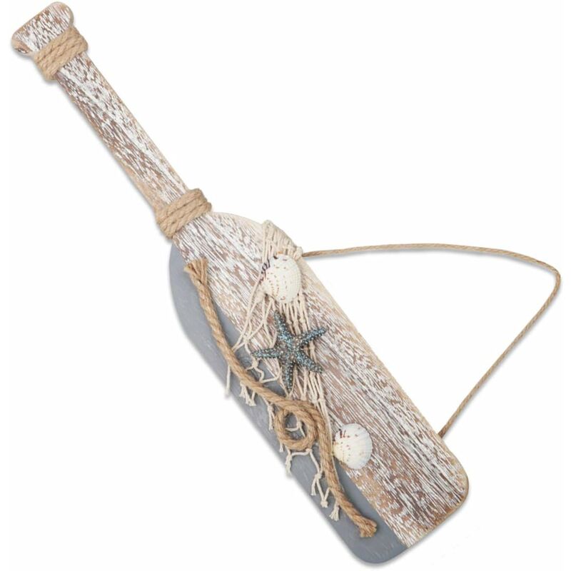 

Abcrital - Decoración de paleta de madera con estrellas de mar y conchas para decoración náutica, decoración de pared, adorno para colgar en la