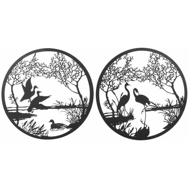 

Decoración de pared dkd home decor metal (2 pcs) (98 x 1 x 98 cm) Rogal