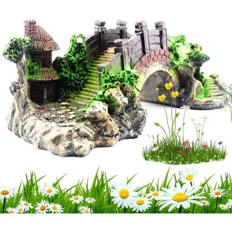 

Decoración del acuario, puente de la torre del acuario, decoración del acuario, camarones, tortuga, hogar, decoración del acuario, modelo de puente