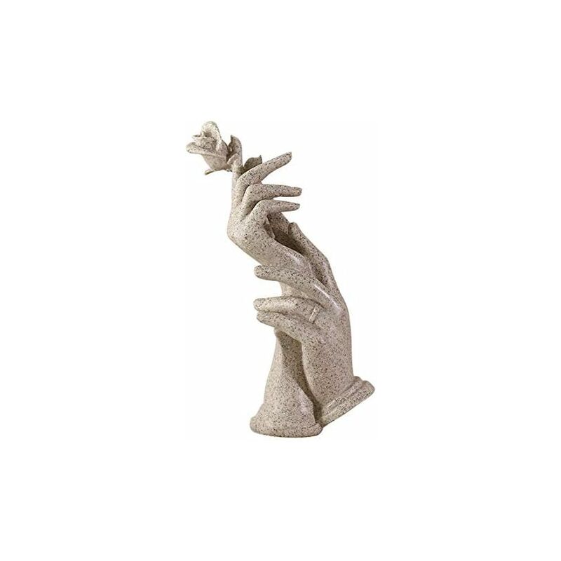 

Decoración del hogar Escultura de resina Adorno de mano para regalo de boda para parejas enamoradas (Gris)