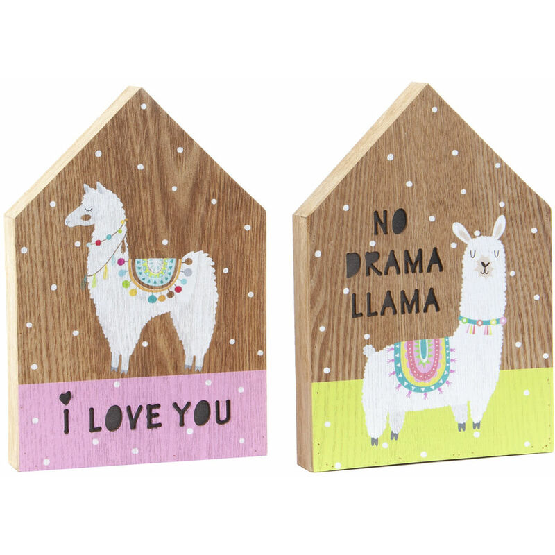 

Decoración dkd home decor led llama salvaje madera mdf (2 pcs) - Rogal