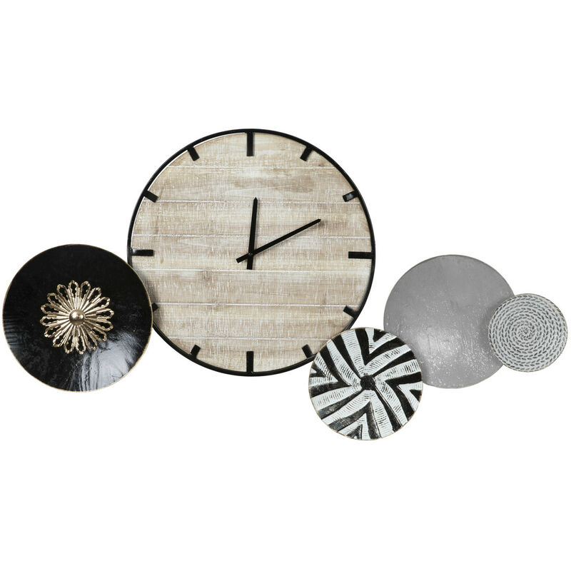

Decoración metálica 'Reloj collage' de la colección Time, de . - Gris - Herdasa