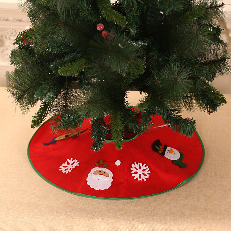 

Decoración de Navidad 60 CM Falda de árbol impresa roja Accesorios de decoración de fondo de árbol de Navidad