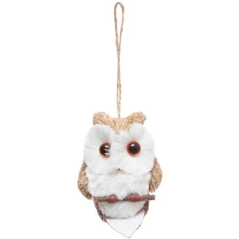 Decoración árbol de Navidad búho piel beige 10cm - Atmosphera créateur d'intérieur