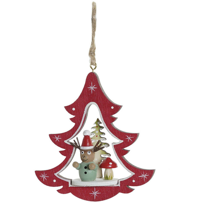 

Hogar Y Mas - DECORACIÓN ÁRBOL NAVIDAD COLGANTE 17X11X32 Color - Rojo