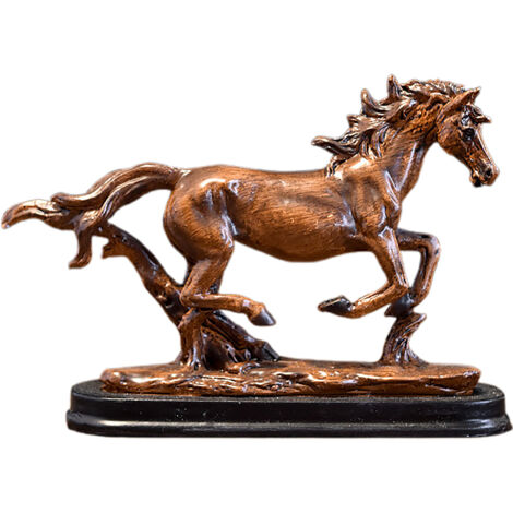 【Decoración artesanal】 Estatua de caballo al galope para sala de estar, pasillo, vitrina de vinos, mueble de TV – Adorno elegante 【M231046】