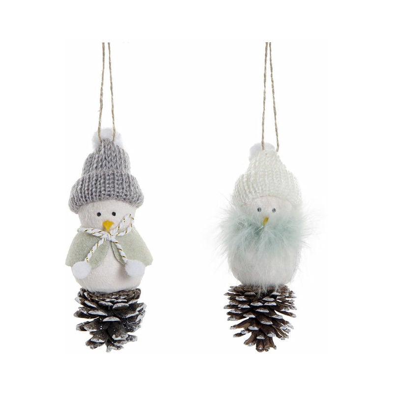 

Decoración Colgante DKD Home Decor Navidad Blanco Verde Poliéster (2 pcs) (6 x 6 x 16 cm)