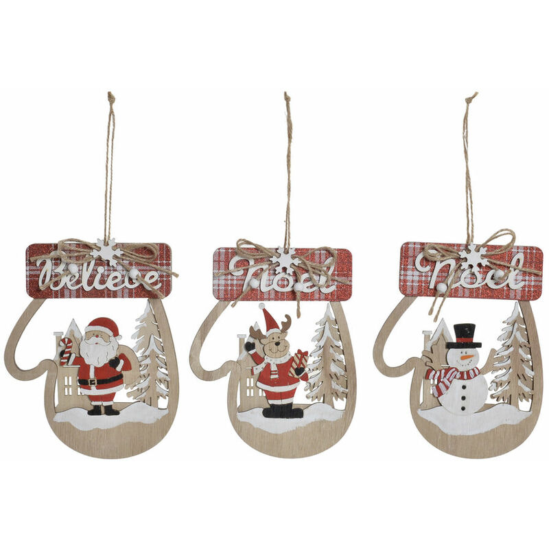 

Decoración Colgante DKD Home Decor Navidad Madera MDF (3 pcs) (14 x 1.5 x 18 cm)