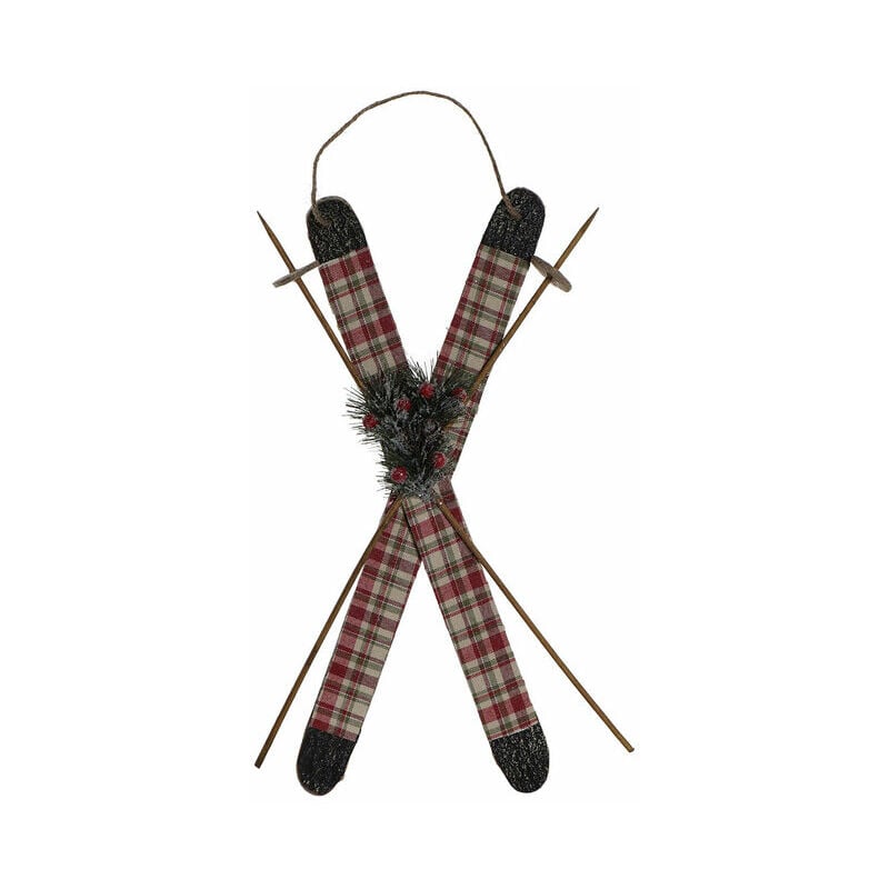 

Decoración Colgante DKD Home Decor Navidad Rojo Poliéster Madera MDF (30 x 6 x 46 cm)