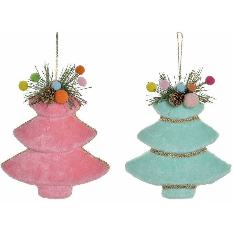 

Decoración Colgante DKD Home Decor Navidad Verde Rosa Poliéster (2 pcs) (16 x 4 x 18 cm)