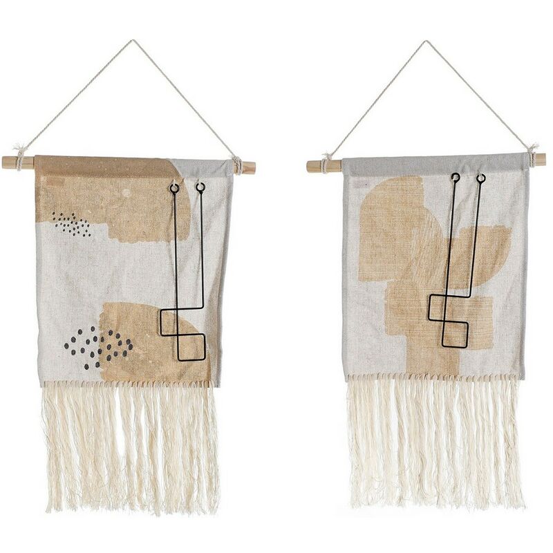 

Decoración Colgante DKD Home Decor Ocre Metal Poliéster (2 pcs) (36 x 54 x 54 cm)