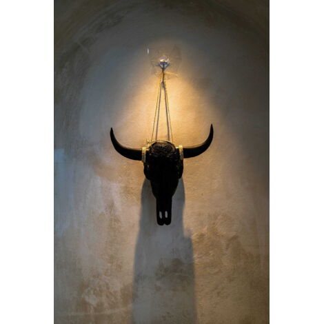 DECORACIÓN DE CABEZA DE TORO NEGRO S