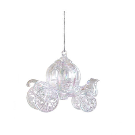 Decoración de carroza de calabaza de acrílico transparente brillante, 10 cm (4 pulgadas) (colores del arcoíris, 1 paquete)