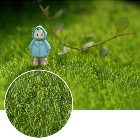 Decoración de césped en miniatura – Decoraciones para jardines de hadas DIY – Baldosas de césped artificial de 7,5 x 7,5 cm (10 piezas)