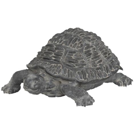 Decoración de exterior Tortuga Francky H.21,5cm resina gris - Atmosphera créateur d'intérieur