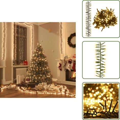 Decoración de fiesta - vidaXL Tira de luces de racimo con 400 LED PVC blanco cálido 7,4 m - Luces de racimo