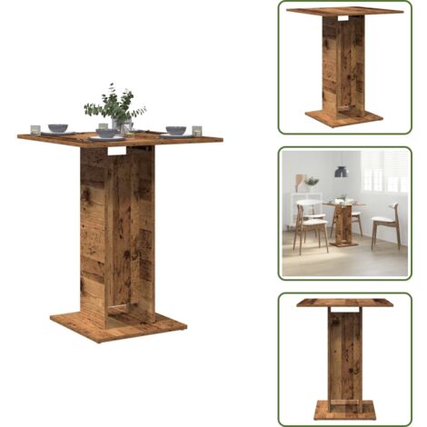 Decoración de hogar - vidaXL Mesa de bistró de madera de ingeniería envejecida 60x60x75 cm - Mesa de comedor