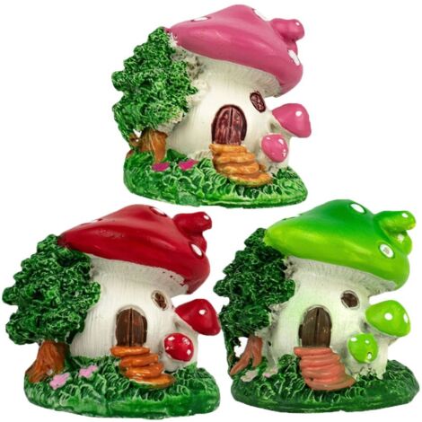 DECORACIÓN DE JARDÍN: CASA DE HADAS PARA JARDÍN, JUEGO DE 3 FIGURAS