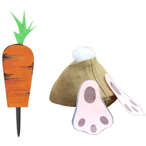 Decoración de jardín de Pascua: divertidos letreros de conejo y zanahoria para exteriores para la fiesta.