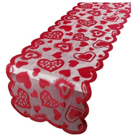 Decoración de mesa para San Valentín, mantel individual en forma de corazón, mantel individual rojo, mantel rectangular, decoración de mesa para San Valentín, boda, cumpleaños
