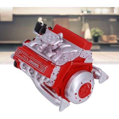 Decoración de oficina modelo V8 con construcción de resina roja: kit para adultos y adolescentes.