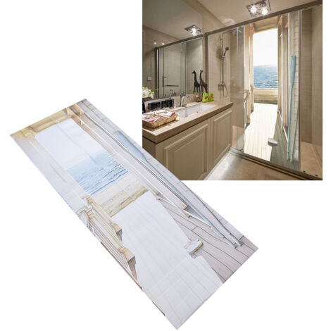Decoración de pared 3D de PVC para puertas – juego de 2 adhesivos resistentes al agua y la grasa, fáciles de limpiar y removibles – 77 x 200 cm para sala de estar, cocina, baño