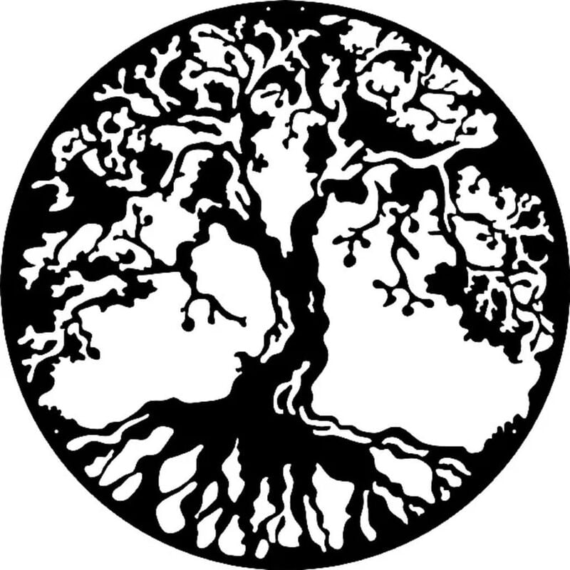 

Adorno de pared Tree acero negro 60x60 cm - Negro - Homemania
