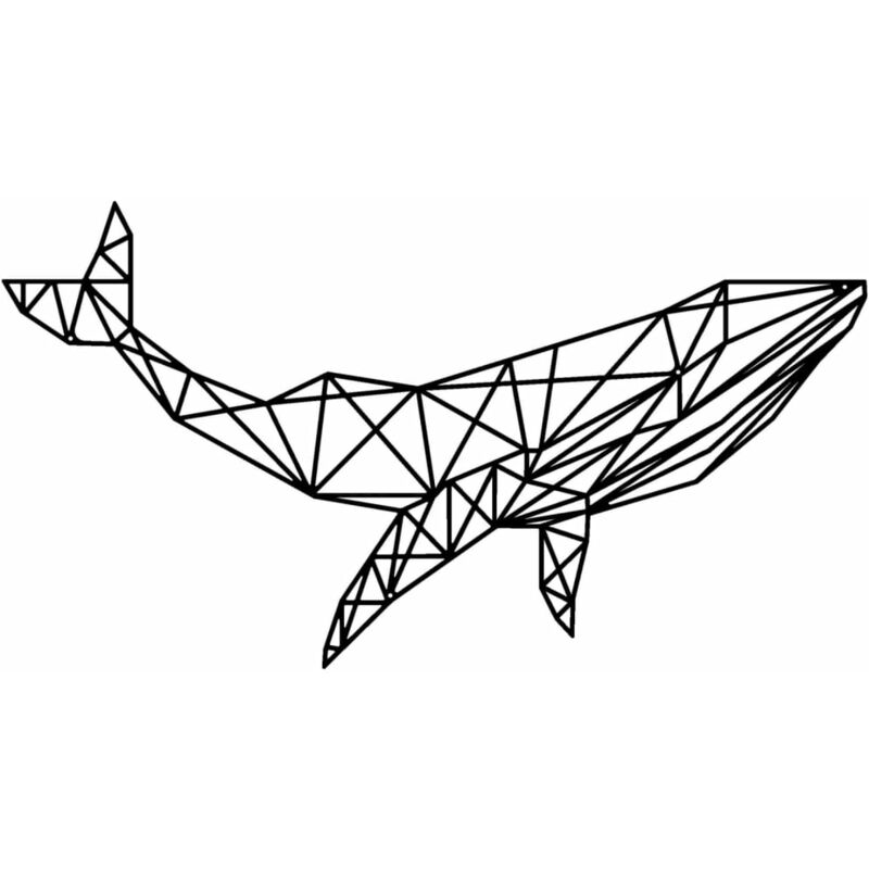 

Decoración de pared Geometric Whale metal negro 56x31 cm - Negro - Homemania