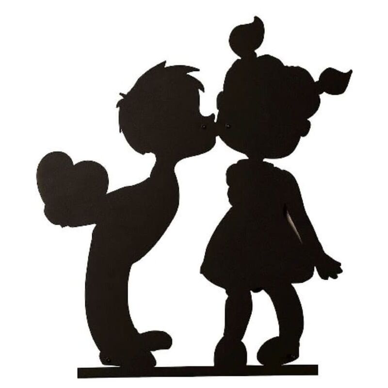 

Homemania Adorno de pared Kiss acero negro 45x50 cm - Negro