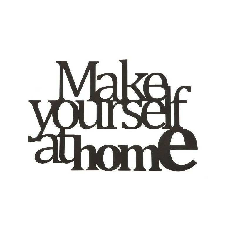 

Decoracion de Pared Cita - Wall Art - Home - para Sala de Estar, Dormitorio - Negro en Acero, 50 x 0,15 x 35 cm