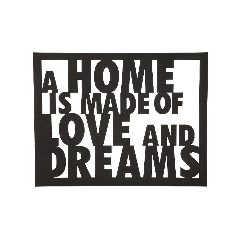 

Decoracion de Pared Cita - Wall Art - Home - para Sala de Estar, Dormitorio - Negro en Acero, 70 x 0,15 x 57 cm