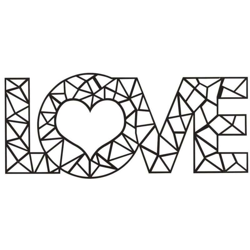 

Adorno de pared Words Love acero negro 50x20 cm - Negro - Homemania