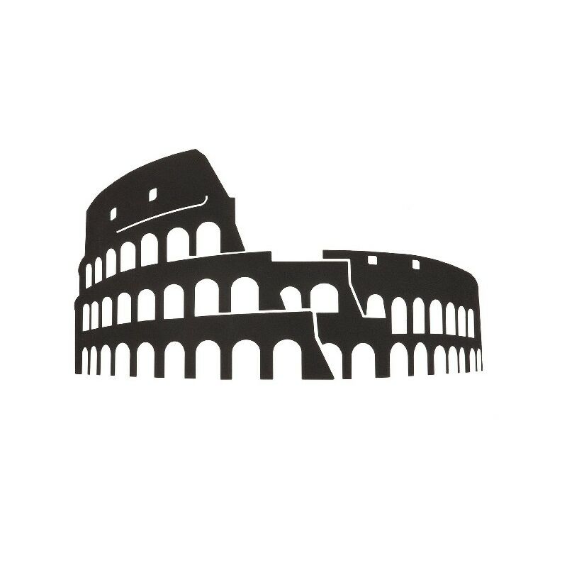 

Decoracion de Pared Colosseo - Wall Art - para Sala de Estar, Dormitorio - Negro en Acero, 48 x 0,15 x 28 cm
