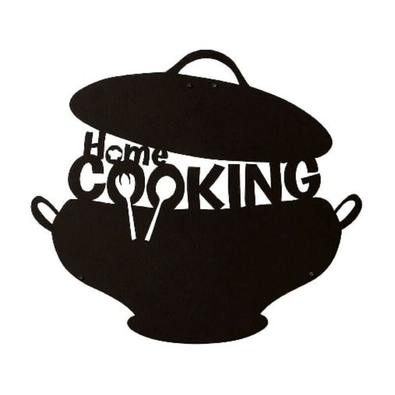 

Adorno de pared Cooking acero negro 45x40 cm - Negro - Homemania