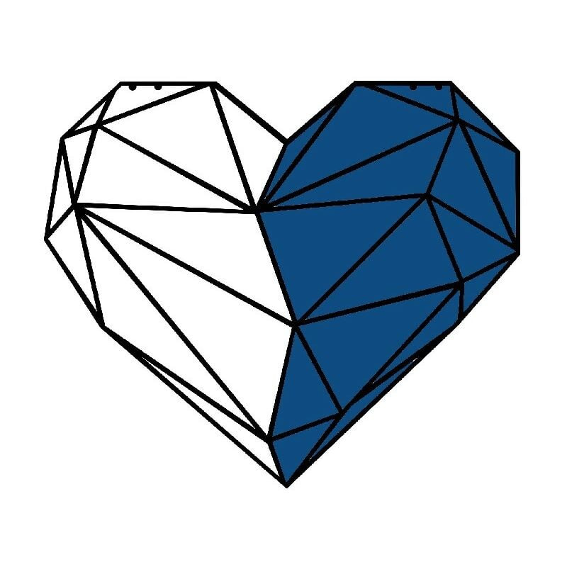

Decoracion de pared Corazon - Dia de San Valentin - Arte de pared - de Salon, Dormitorio - Azul en Metal, 45 x 0,15 x 40 cm,