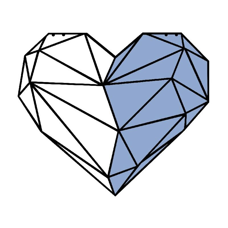 

Decoracion de pared Corazon - Dia de San Valentin - Arte de pared - de Salon, Dormitorio - Azul en Metal, 45 x 0,15 x 40 cm,