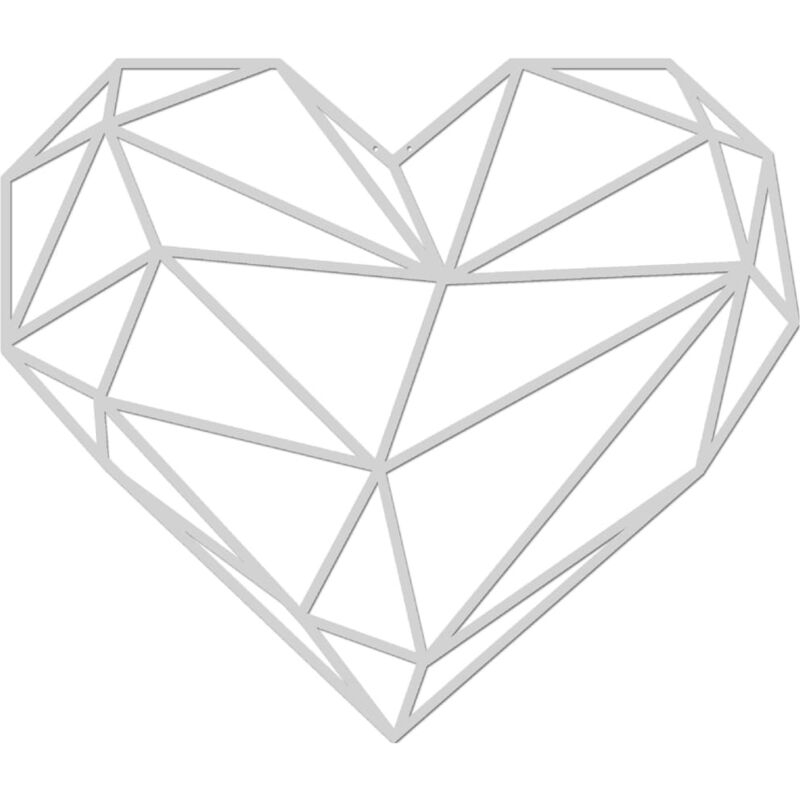 

Adorno de pared Heart acero plateado 47x40 cm - Plateado - Homemania