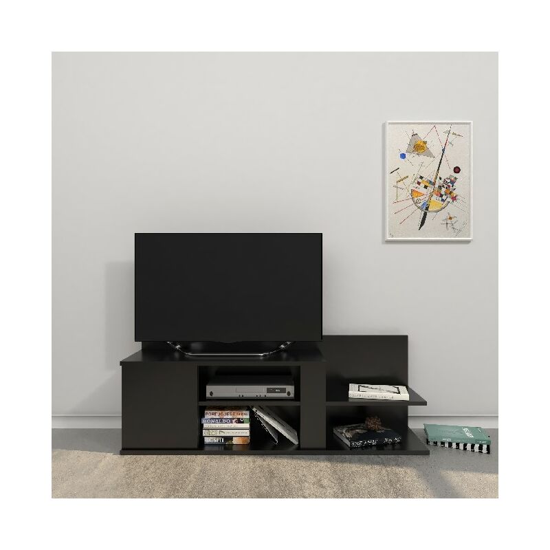 

Decoracion de pared Crow - con estantes, estantes - de la sala de estar - Negro en Madera, 120 x 30,5 x 42,5 cm