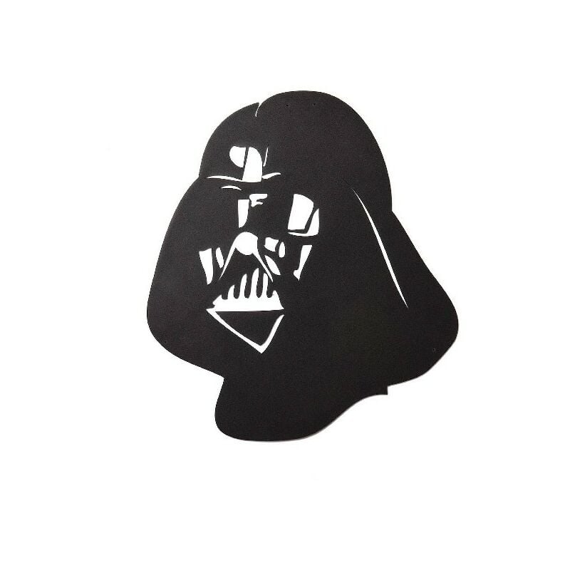

Decoracion de pared Darth Vader - Arte de pared - Star Wars - para salon, dormitorio - Acero negro, 40 x 0,15 x 45 cm