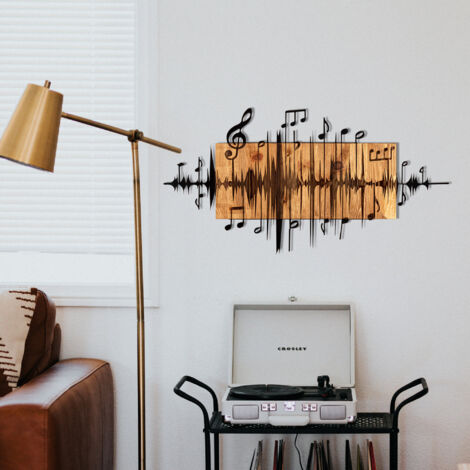 Decoración de pared de madera y metal, 90x47 cm, para salón u oficina de estilo industrial