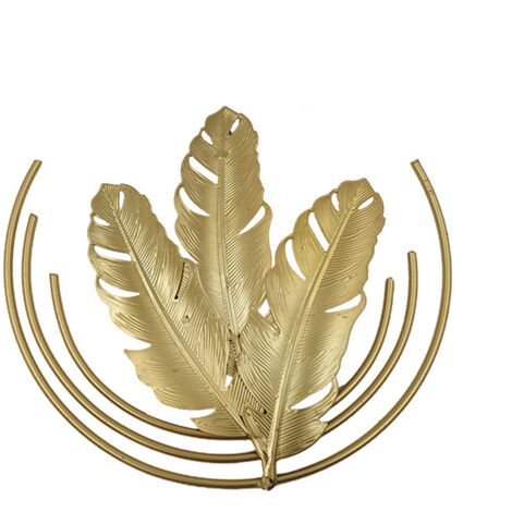 Decoración de pared de metal dorado, motivos decorativos de pan de oro, arce, ginkgo, tortuga, fácil instalación para sala de estar, oficina, dormitorio.