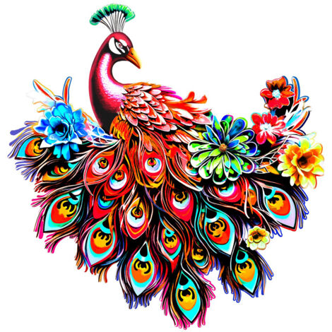 Decoración de pared de pavo real de hierro hecha a mano – Pavo real único de metal rojo – Nuevos accesorios decorativos para el hogar