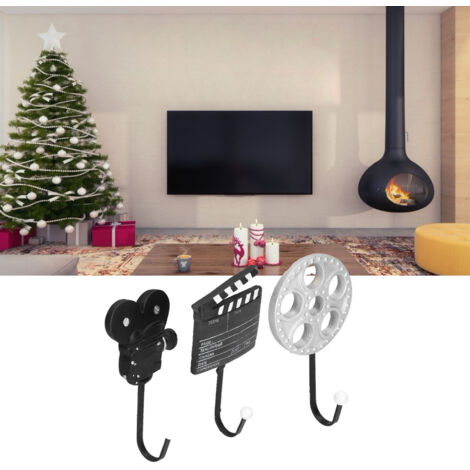 Decoración de pared digna de cine: 3 innovadores ganchos de resina para sala de estar, TV y oficina – estilo café vintage y televisor