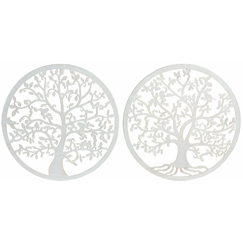 

Decoración de Pared DKD Home Decor Blanco Metal Árbol (2 pcs) (40 x 1 x 40 cm)