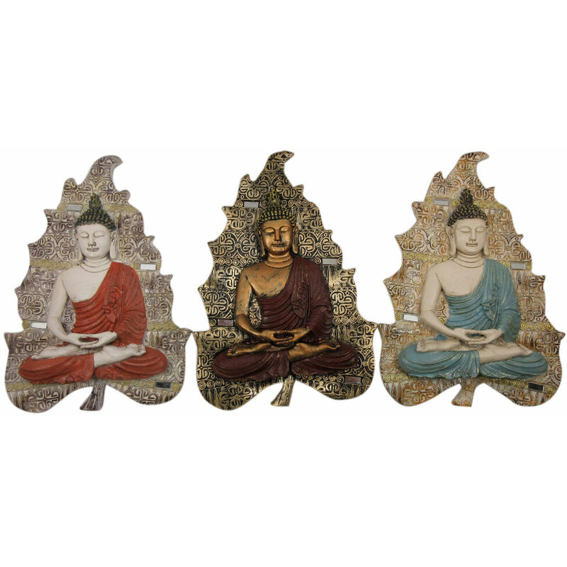 

Decoración de Pared DKD Home Decor Buda Resina (19 x 3.1 x 26.5 cm) (3 pcs)