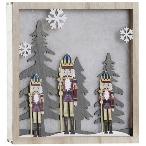 Decoración de Pared DKD Home Decor Cascanueces Madera MDF (2 pcs) (30 x 4.5 x 30 cm)
